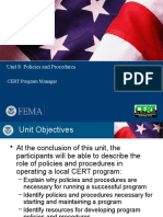 Unit 8: Policies and Procedures: CERT Program Manager