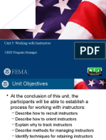 Unit 5: Working With Instructors: CERT Program Manager