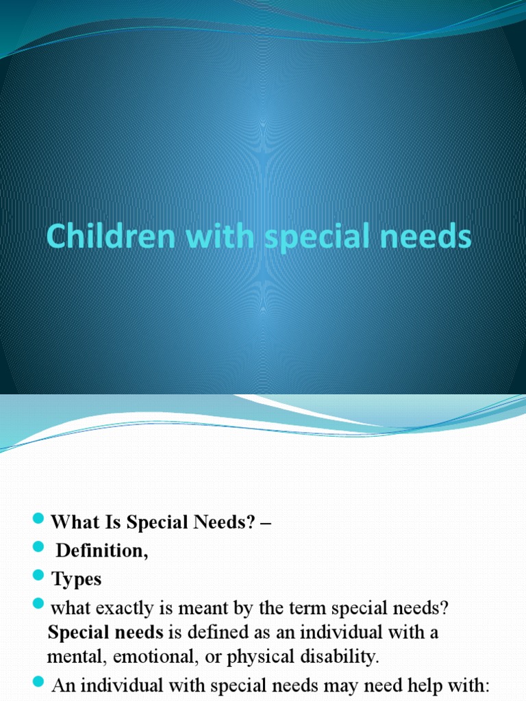 Understanding Special Needs in Children | PDF | Special Education ...