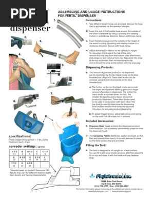 Fertil Dispenser Instructions Equipment Mechanical Engineering