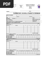 Elementary School Student'S Permanent Record: Principal