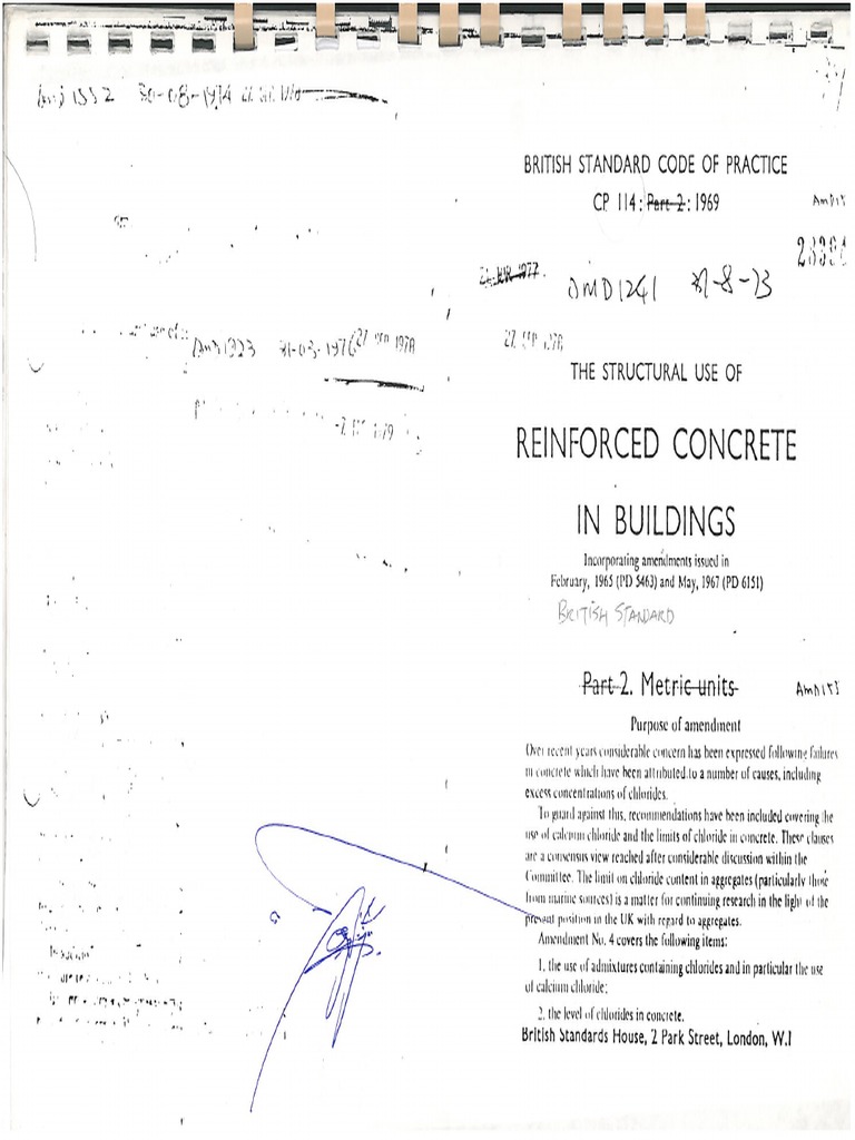 BS Code of Practice CP 114 - The Structural Use of Reinforced Concrete ...