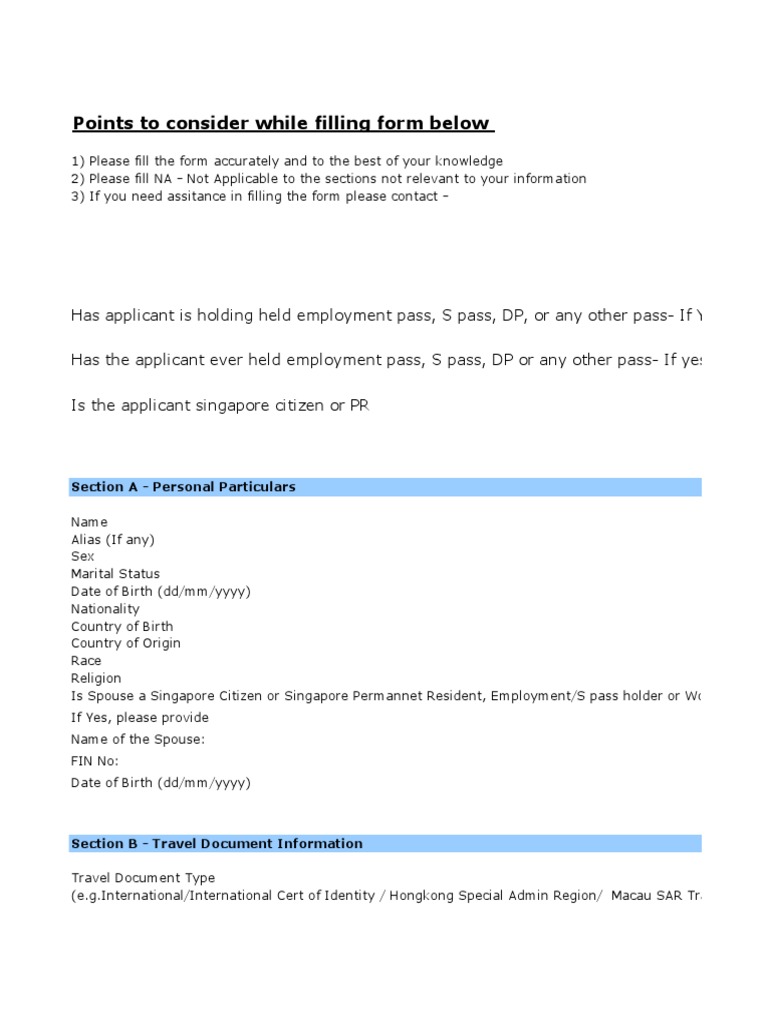 EP Application Form Guidelines | PDF | Travel Visa | Master's Degree
