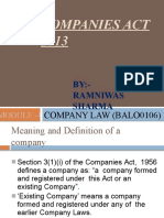 Companies Act 2013: Company Law (Balo0106)