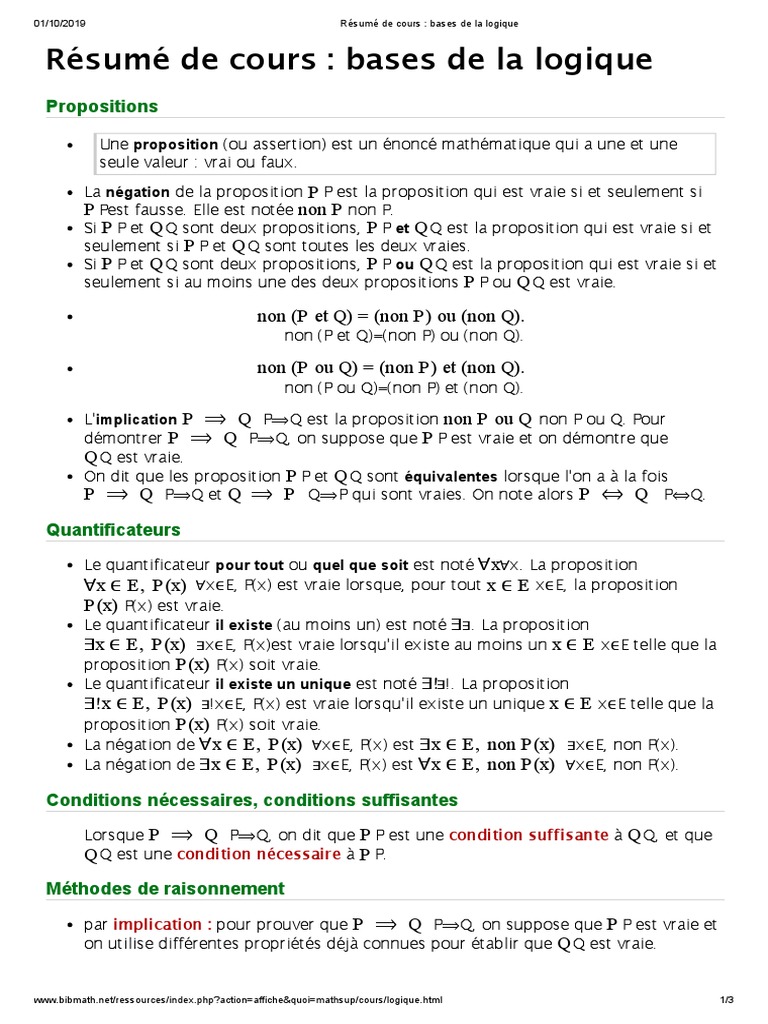 Bases de la logique et raisonnement | PDF | Déduction logique | Syntaxe ...