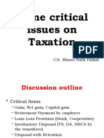 Some Critical Issues in Tax