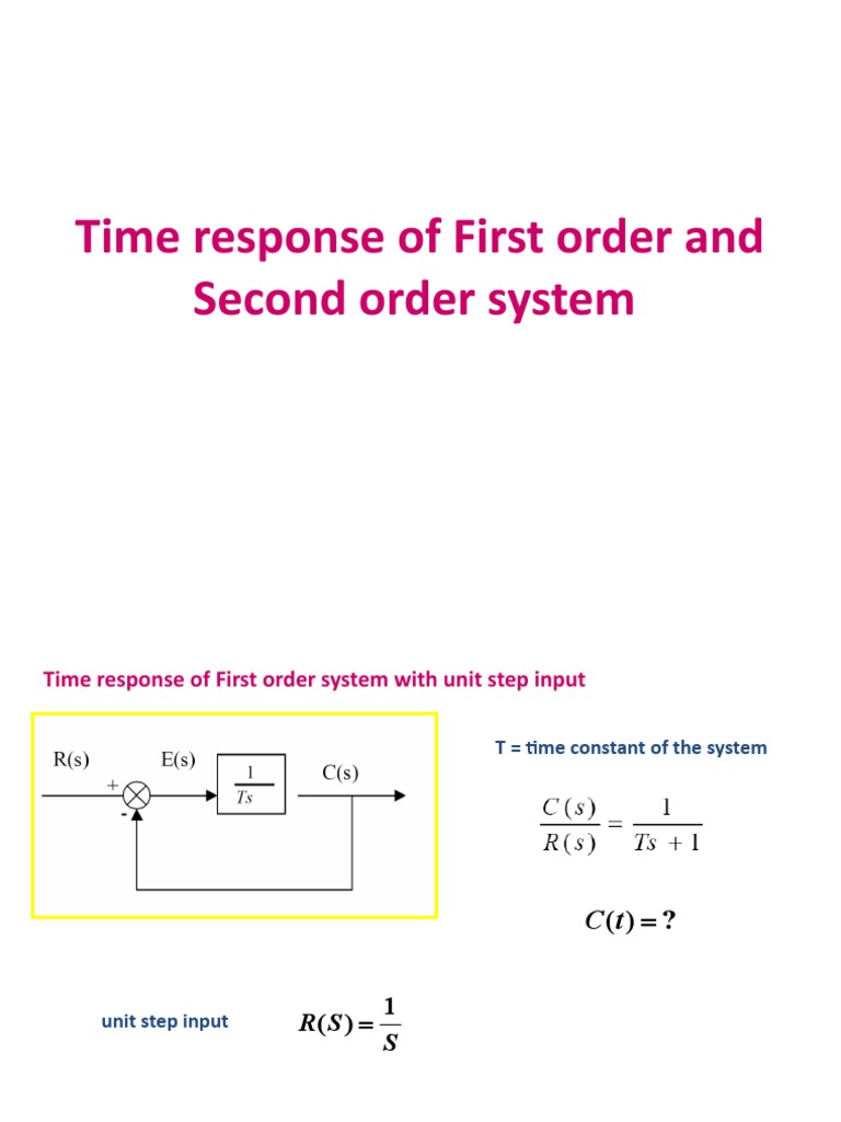 Time Response of First and Second Order Systems | PDF | Fraction ...
