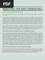 Bangsamoro Lawyers Statement on Anti-terrorism Bill