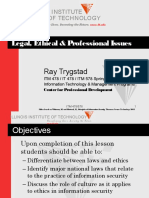 Legal, Ethical & Professional Issues: Ray Trygstad
