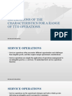 Implications of The Characteristics For A Range of TTH Operations