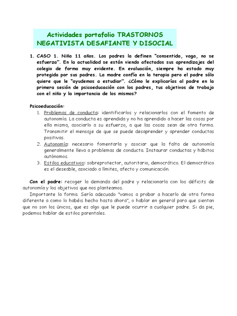 Trastorno Negativista Desafiante PDF