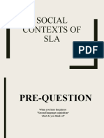 Social Contexts of SLA