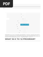 What Is K To 12 Program?