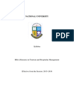 BBA (Honours) in Tourism and Hospitality Management Syllabus - Pub - Date - 03072019