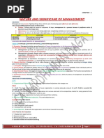 NATURE AND SIFGNIFICANCE OF MANAGEMENT