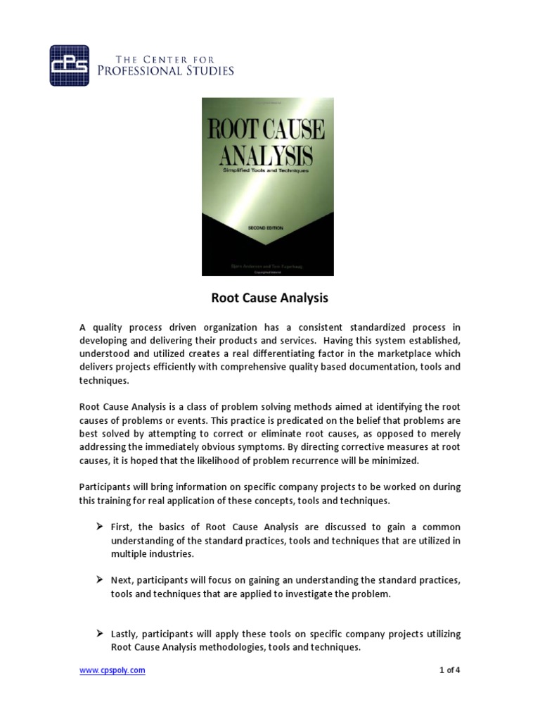 Root Cause Analysis Training Overview | PDF | Lecture | Analysis