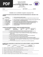 Name: - sECTION: - dATE: - Monthly Test in Worldwide Computer Concept (G7-Ste)