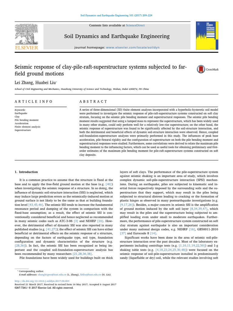 Seismic Response of Clay-Pile-Raft-Superstructure Systems Subjected To ...