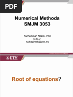 Numerical Methods SMJM 3053: Nurhazimah Nazmi, PHD 5.33.01 Nurhazimah@Utm - My