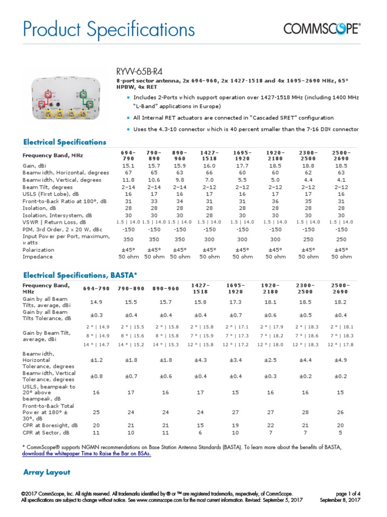 (VF) Commscope RYVV-65B-R4 | PDF | Antenna (Radio) | Telecommunications ...