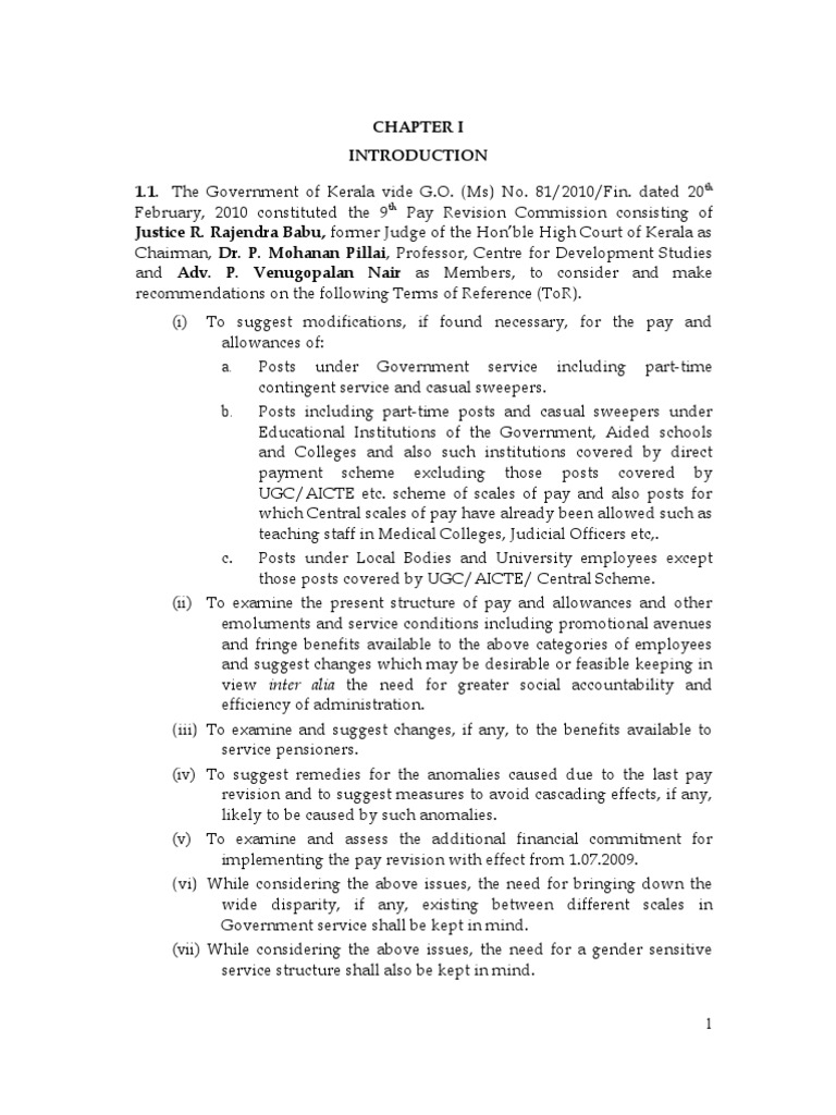 9th Pay Revision-Commission Report | PDF | Salary | Government