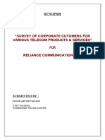 Survey of Corporate Cutomers For Various Telecom Products & Services