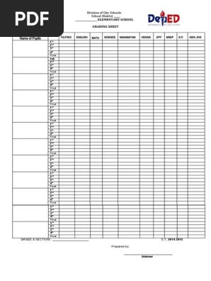 GRADING SHEET