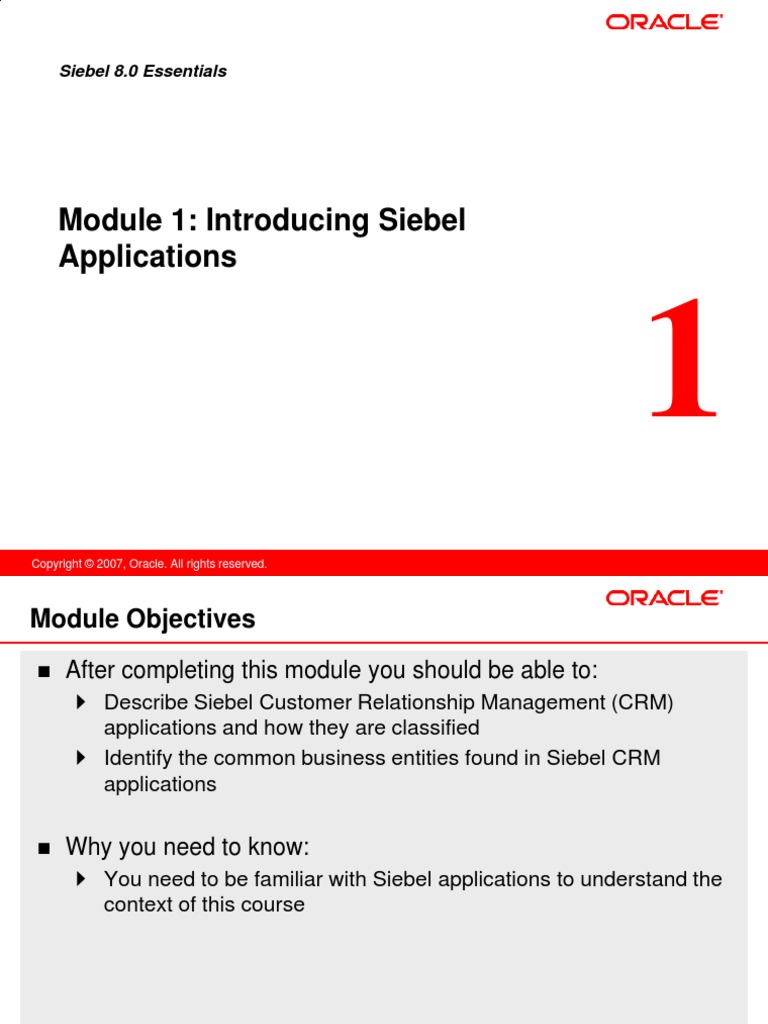 Introducing Siebel 8.0 Application 01 | PDF