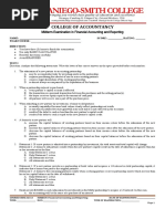 College of Accountancy: Midterm Examination in Financial Accounting and Reporting