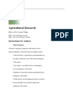 Agricultural Research: Instructions For Authors