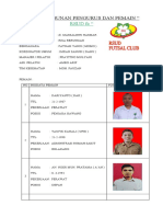 Daftar Susunan Pengurus Dan Pemain Tim Futsal Rsud Poso