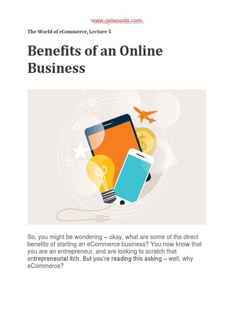 Benefits of Starting an eCommerce Business | PDF | E Commerce | Retail
