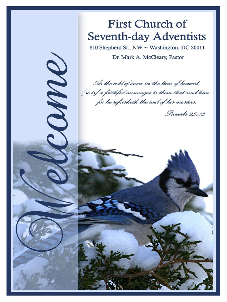 Weekly Bulletin for the First Church of Seventhday Adventists (Winter