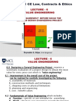 CE181 CE Law, Contracts & Ethics: Lecture - 6 Value Engineering