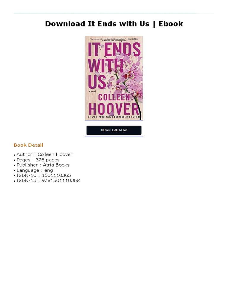 Colleen Hoover It Ends With Us Pdf Pl