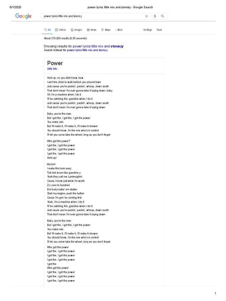 Power Lyrics Little Mix And Stomzy Google Search Mass Media