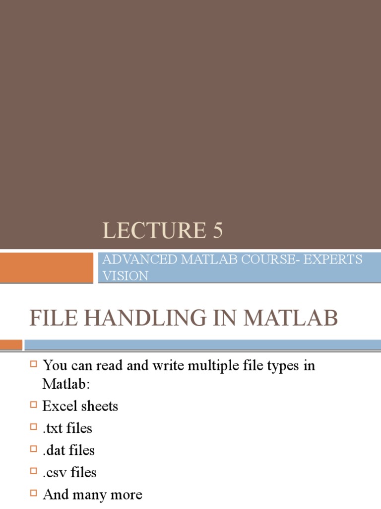 Advanced matlab course experts vision pdf matrix mathematics