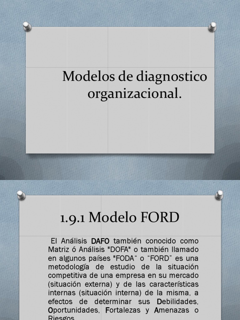 Modelos de Diagnóstico Organizacional | PDF | Análisis FODA | Business