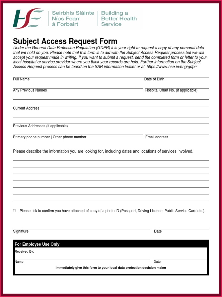 Subject Access Request Form | PDF