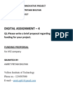 Digital Assignment - 4: Q1.Please Write A Brief Proposal Regarding Financial Funding For Your Project