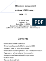Global Business Management International HRM Strategy Bba - Iv