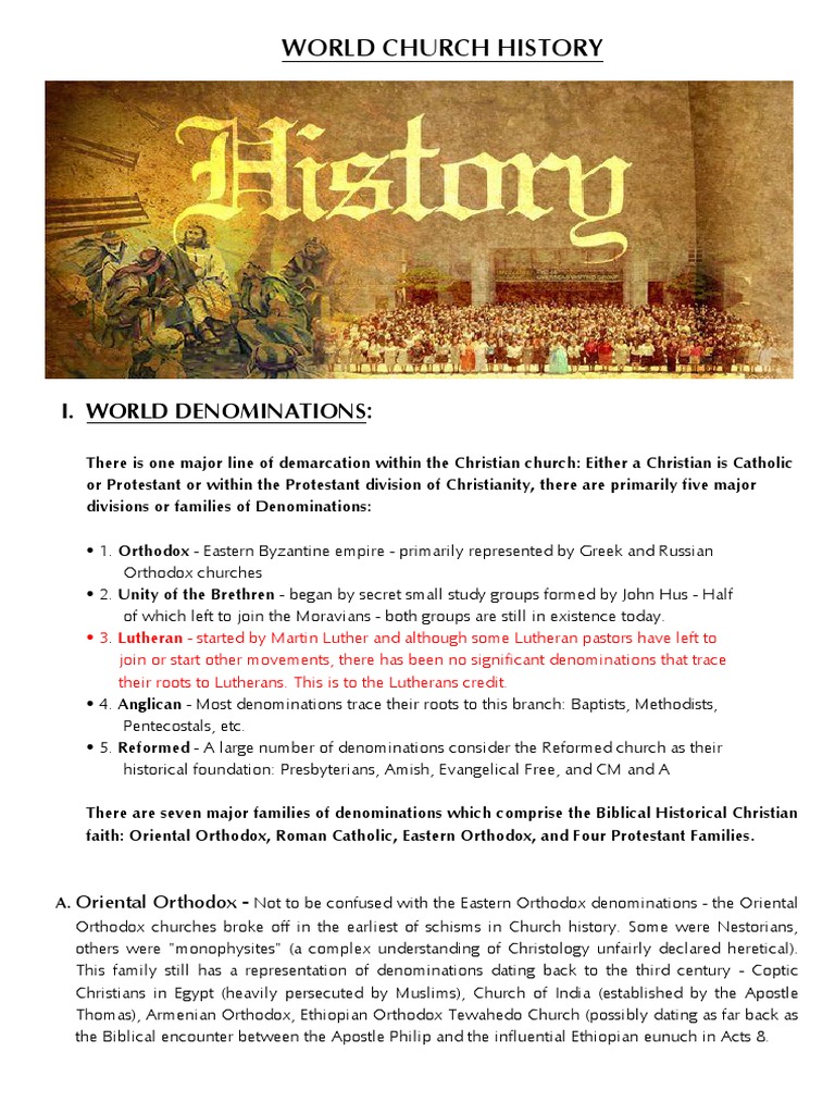 Overview of Christian Denominations | PDF | Christian Denomination ...