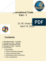 International Trade Part - 1: Dr. M. Imran Malik April 14, 2020