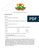 BAC814: Management Accounting: Discussion Questions