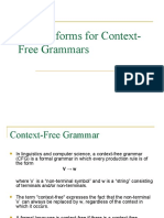 Normal Forms For Context Free Grammars