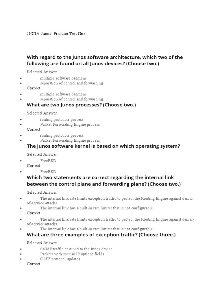 JNCIA-Junos Practice Test Overview | PDF | Routing | Command Line Interface