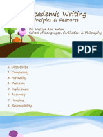 PRINCIPLES AND FEATURES OF ACADEMIC WRITING-Hasliza