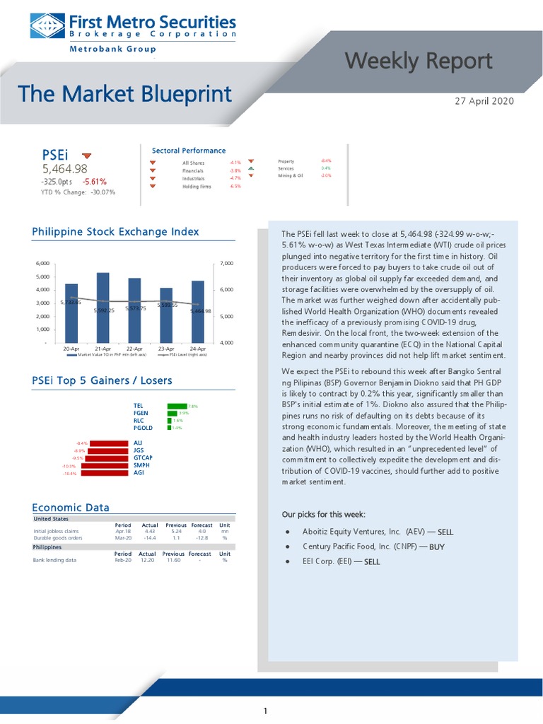 PSEi Weekly Report: Market Trends & Analysis | PDF | West Texas ...