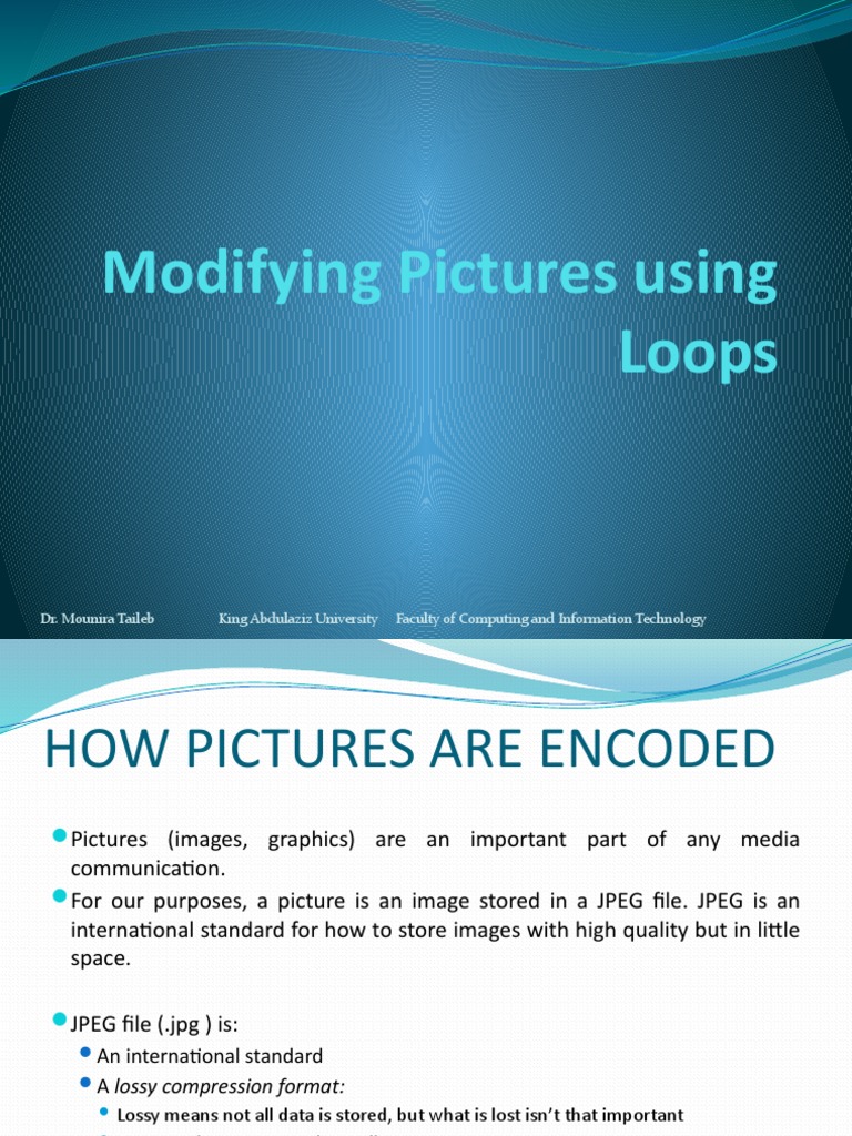 Modifying Pictures Using Loops | PDF | Rgb Color Model | Computer ...