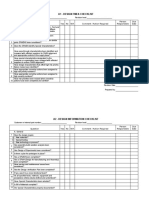 Design FMEA and Equipment Checklist